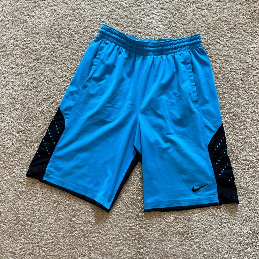 Nike Dri Fit Men’s Athletic Shorts Medium Black Blue
